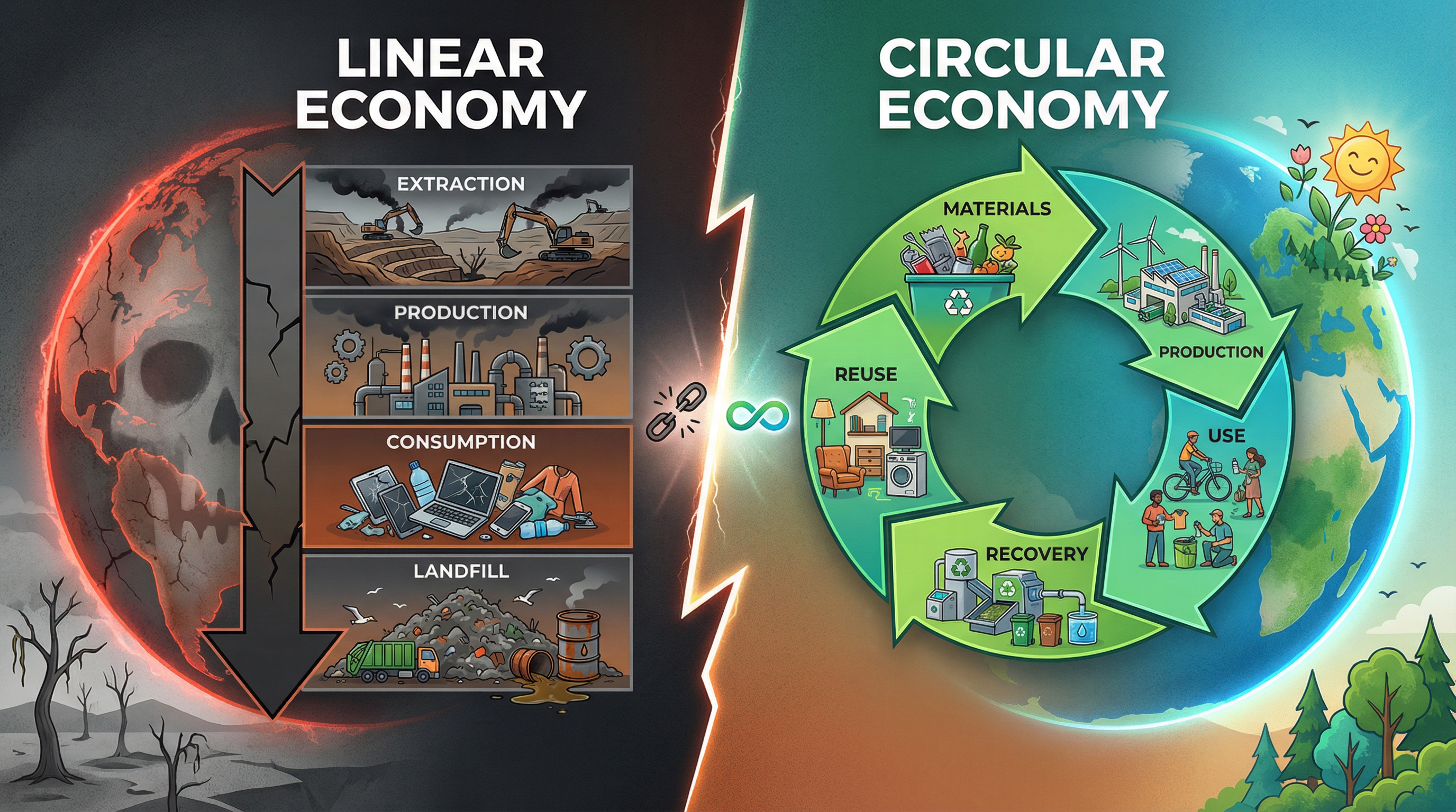 Économie Circulaire vs Linéaire